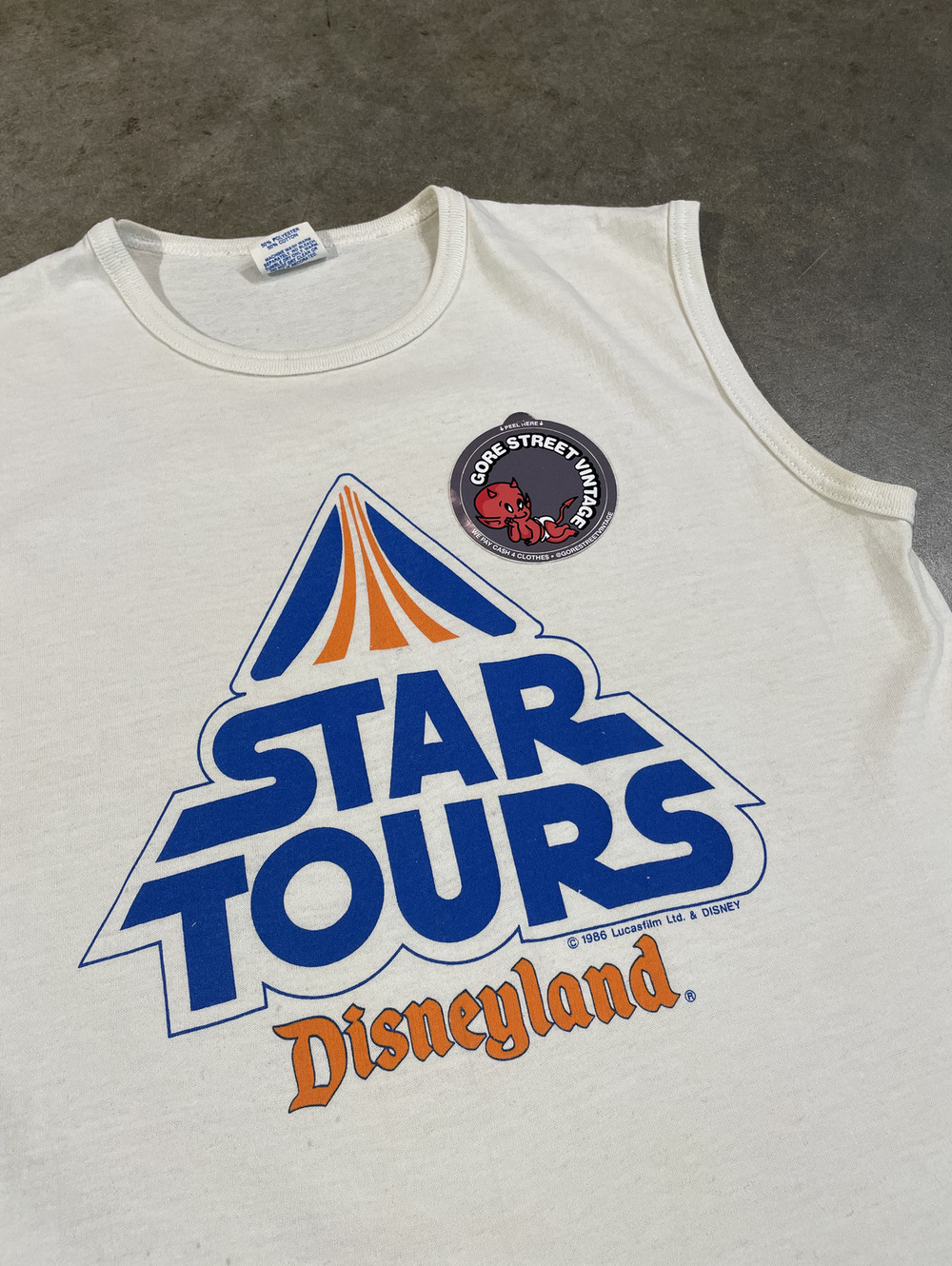 Vintage 80s Disney Star Tours Star Wars Disneyland Tee 19x25